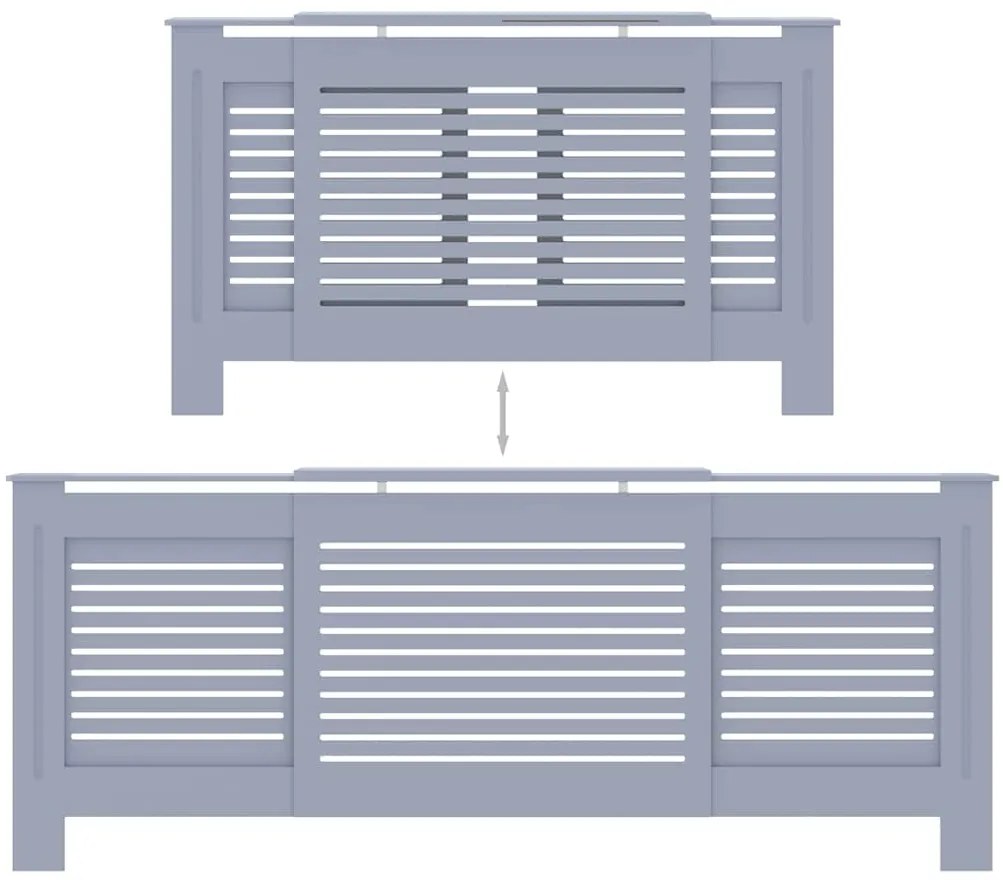 vidaXL Κάλυμμα Καλοριφέρ Γκρι 205 εκ. από MDF