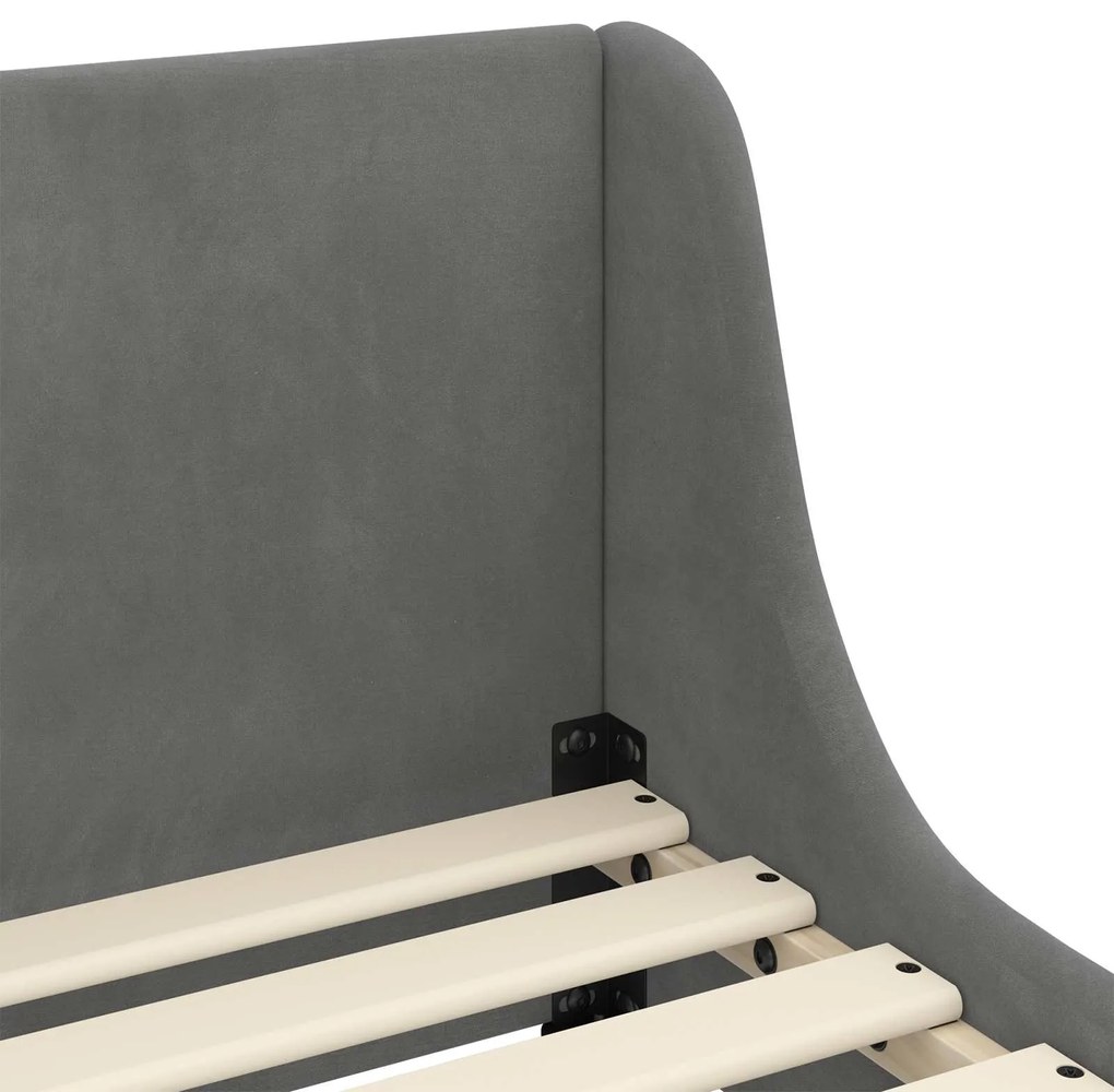 vidaXL Κρεβάτι Παιδικής Κρεβατοκάμαρας με Κεφαλάκι Σκούρο Γκρι