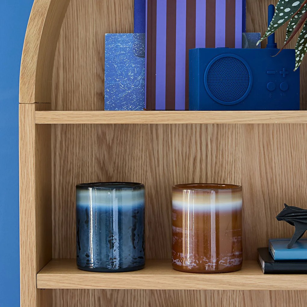 Βάση για κερί από χρωματιστό γυαλί, ύψος 11 εκ., Orlan