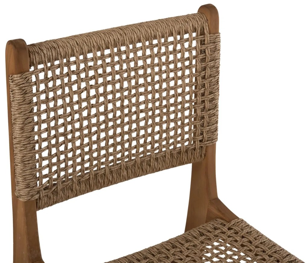 Καρέκλα Τραπεζαρίας NESHA Ξύλο Teak με Σχοινί Viro 50x56x85Υεκ.