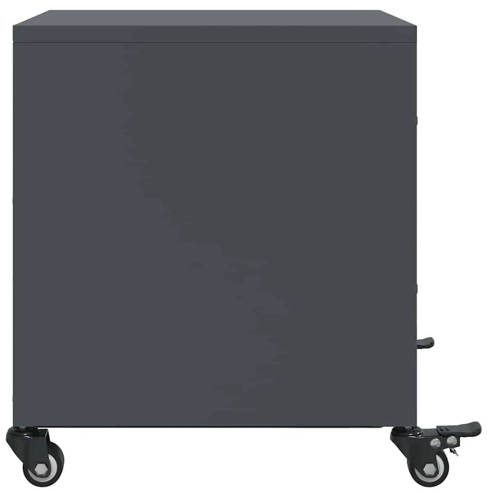 vidaXL Κομοδίνα 2 τεμ. Ανθρακί 36x39x43,5 εκ. από Χάλυβα