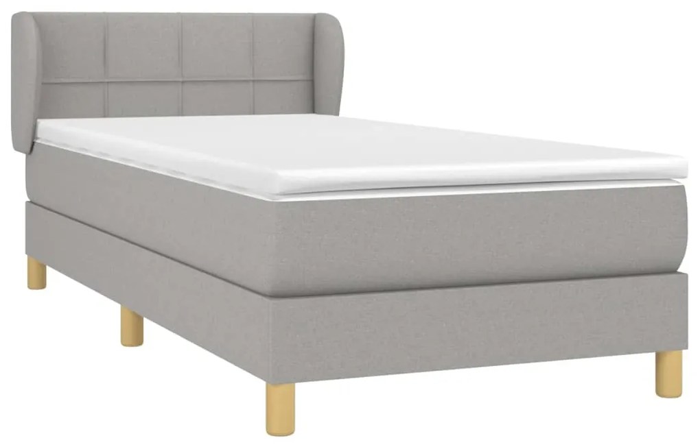 ΚΡΕΒΑΤΙ BOXSPRING ΜΕ ΣΤΡΩΜΑ ΑΝΟΙΧΤΟ ΓΚΡΙ 90X190 ΕΚ. ΥΦΑΣΜΑΤΙΝΟ 3126765