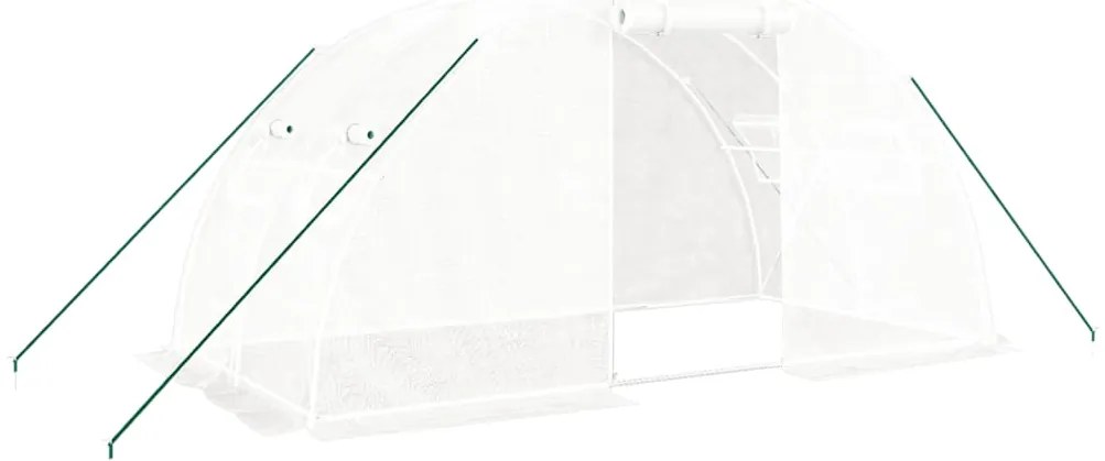 vidaXL Θερμοκήπιο με Ατσάλινο Πλαίσιο Λευκό 8 μ² 4 x 2 x 2 μ.