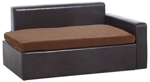 VEVOR Pet Sofa, Dog Couch for Medium-Sized Dogs and Cats, Soft Leather Dog Sofa Bed, 110 lbs Loading Cat Sofa, Black