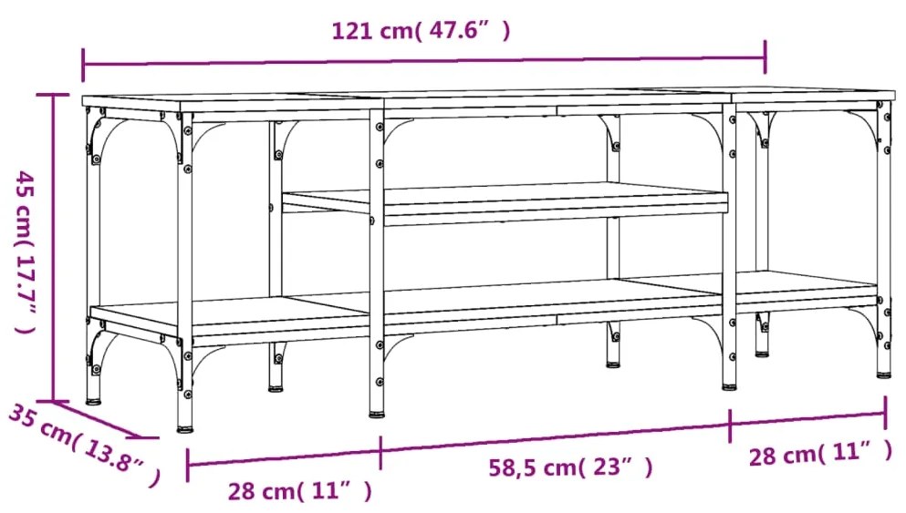 ΈΠΙΠΛΟ ΤΗΛΕΟΡΑΣΗΣ SONOMA ΓΚΡΙ 121X35X45 ΕΚ. ΕΠΕΞ. ΞΥΛΟ/ΣΙΔΕΡΟ 831806