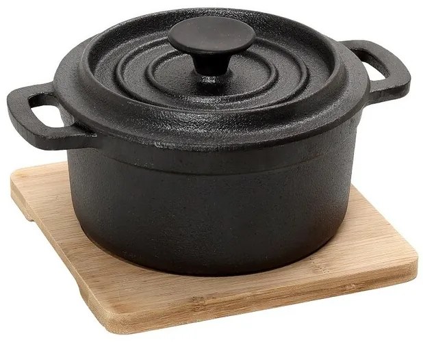 ΚΑΤΣΑΡΟΛΑ CAST-IRON ΜΑΥΡΗ 19Χ15Χ10ΕΚ ΜΕ ΒΑΣΗ BAMBO - ESPIEL - SAG106