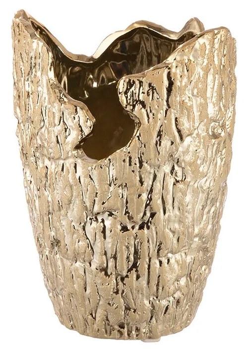 Βάζο Conical "Crepa" Κεραμικό Χρυσό PU 4 H. 185 cm D. 13 cm