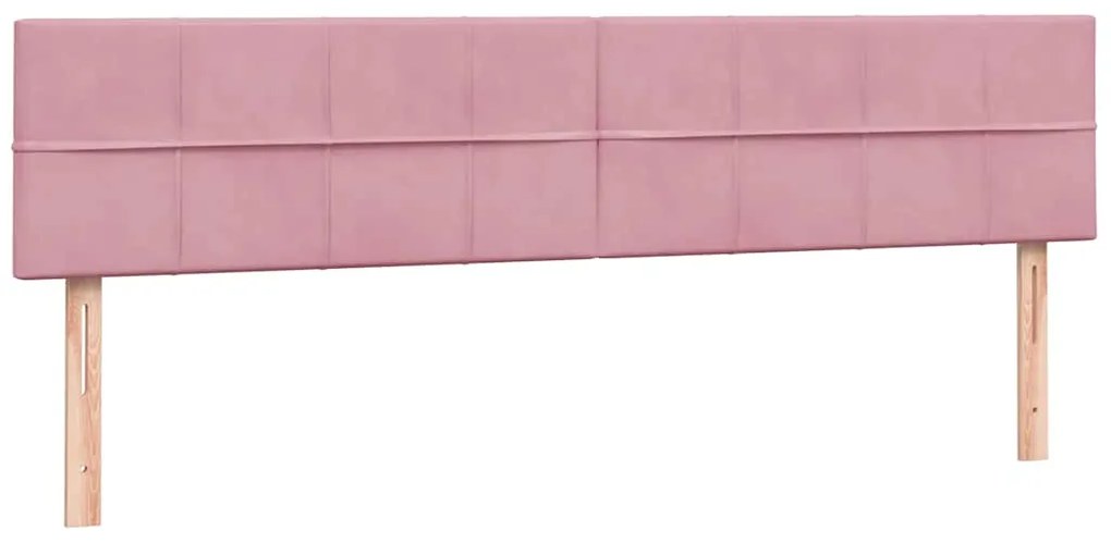 vidaXL Box Spring κρεβάτι με στρώμα ροζ 180x220 cm Βελούδινο