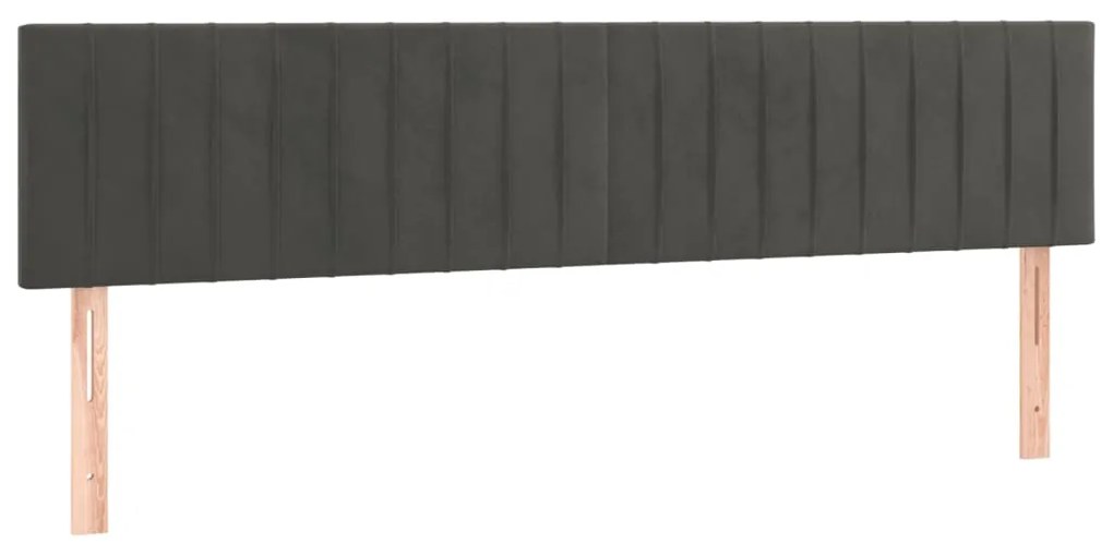 Κεφαλάρι Κρεβατιού LED Σκούρο Γκρι 180x5x78/88 εκ. Βελούδινο 3121911