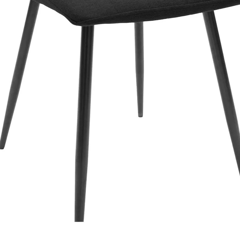 Καρέκλα Noor μαύρο ύφασμα και μεταλλικό πόδι 44x53x86εκ 4αδα 44x53x86 εκ.