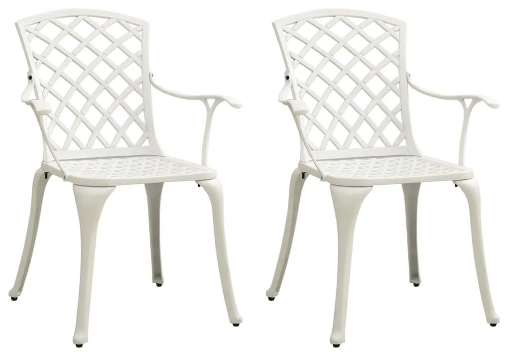 315574 vidaXL Καρέκλες Κήπου 2 τεμ. Λευκές από Χυτό Αλουμίνιο Λευκό, 1 Τεμάχιο