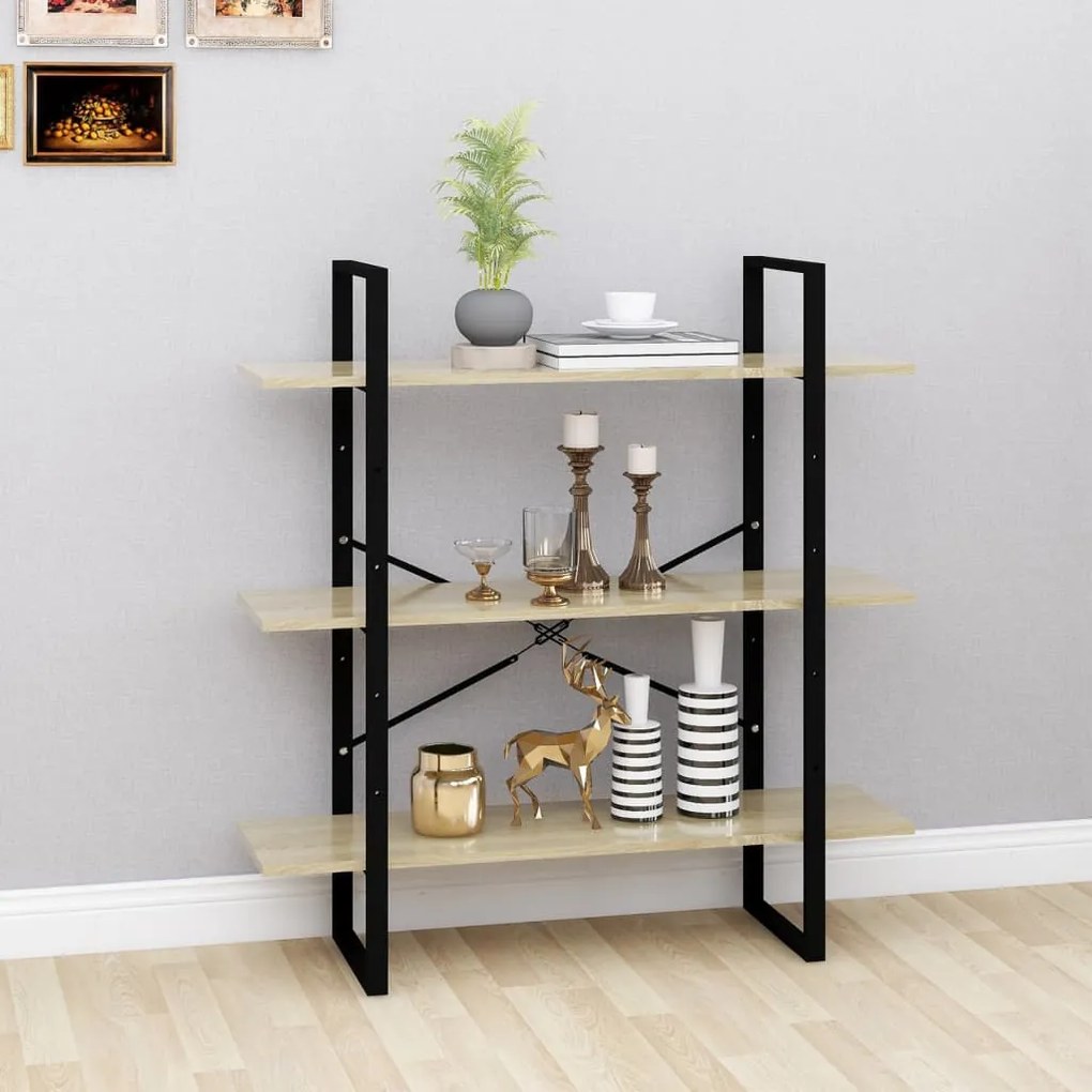 vidaXL Βιβλιοθήκη Χρώμα Sonoma Δρυς 100 x 30 x 105 εκ. από Επεξ. Ξύλο