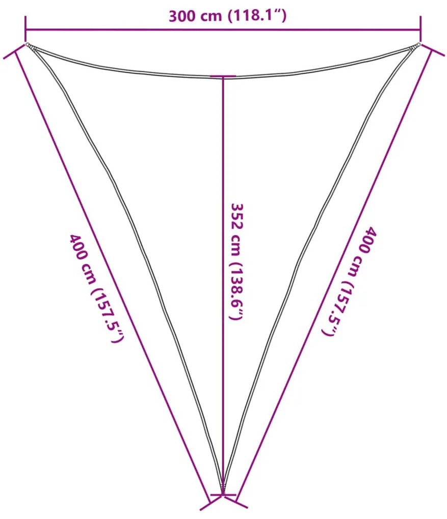 Πανί Σκίασης Κρεμ 3 x 4 x 4 μ. από HDPE 160 γρ./μ² - Κρεμ