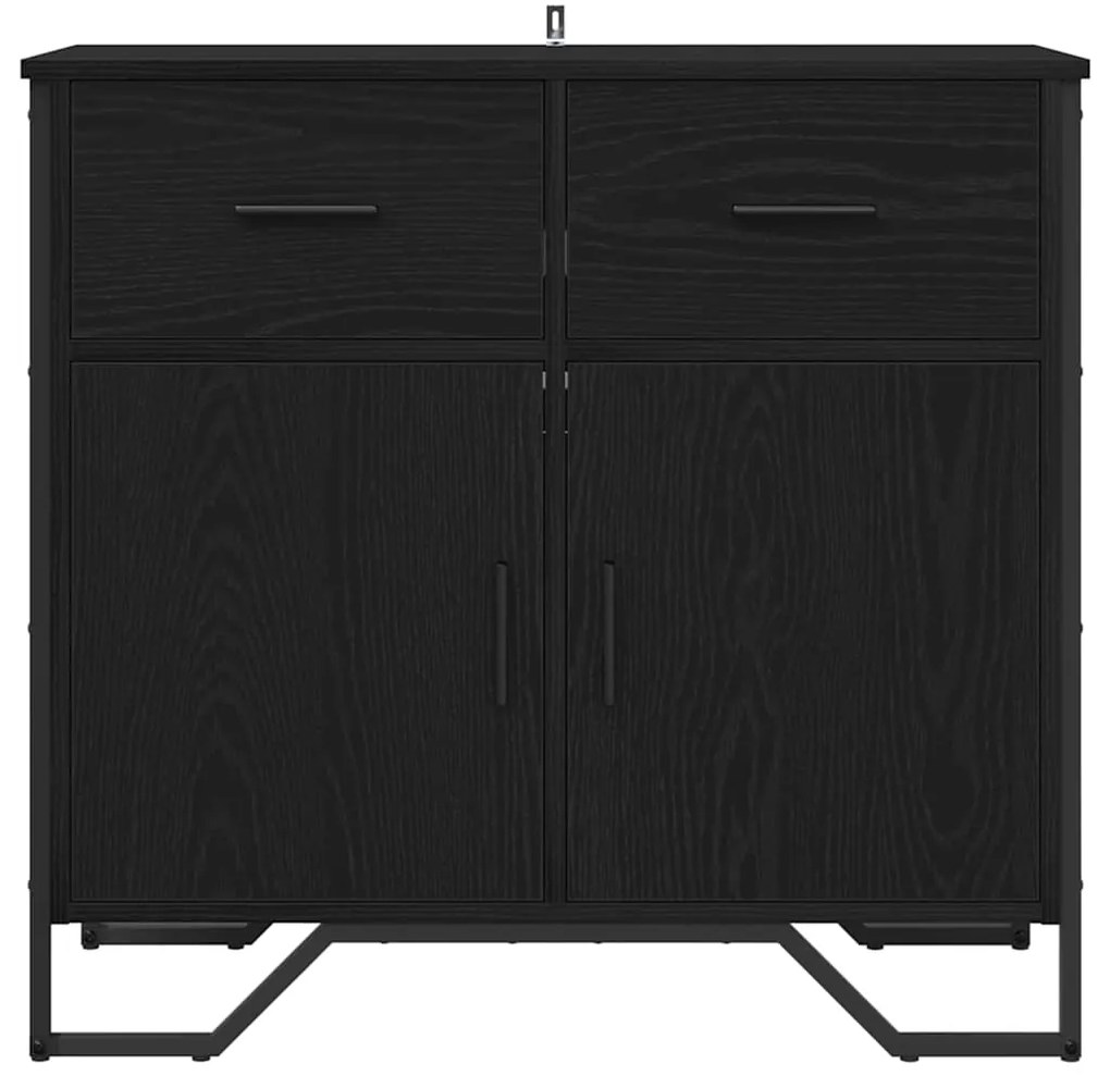 vidaXL Πλαϊνό γραφείο με συρτάρι Μαύρη Οξυά 79,5 x 35,5 x 74,5 εκ