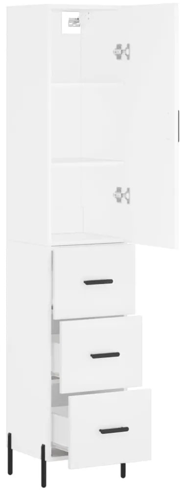 vidaXL Ντουλάπι Λευκό 34,5 x 34 x 180 εκ. από Επεξεργασμένο Ξύλο