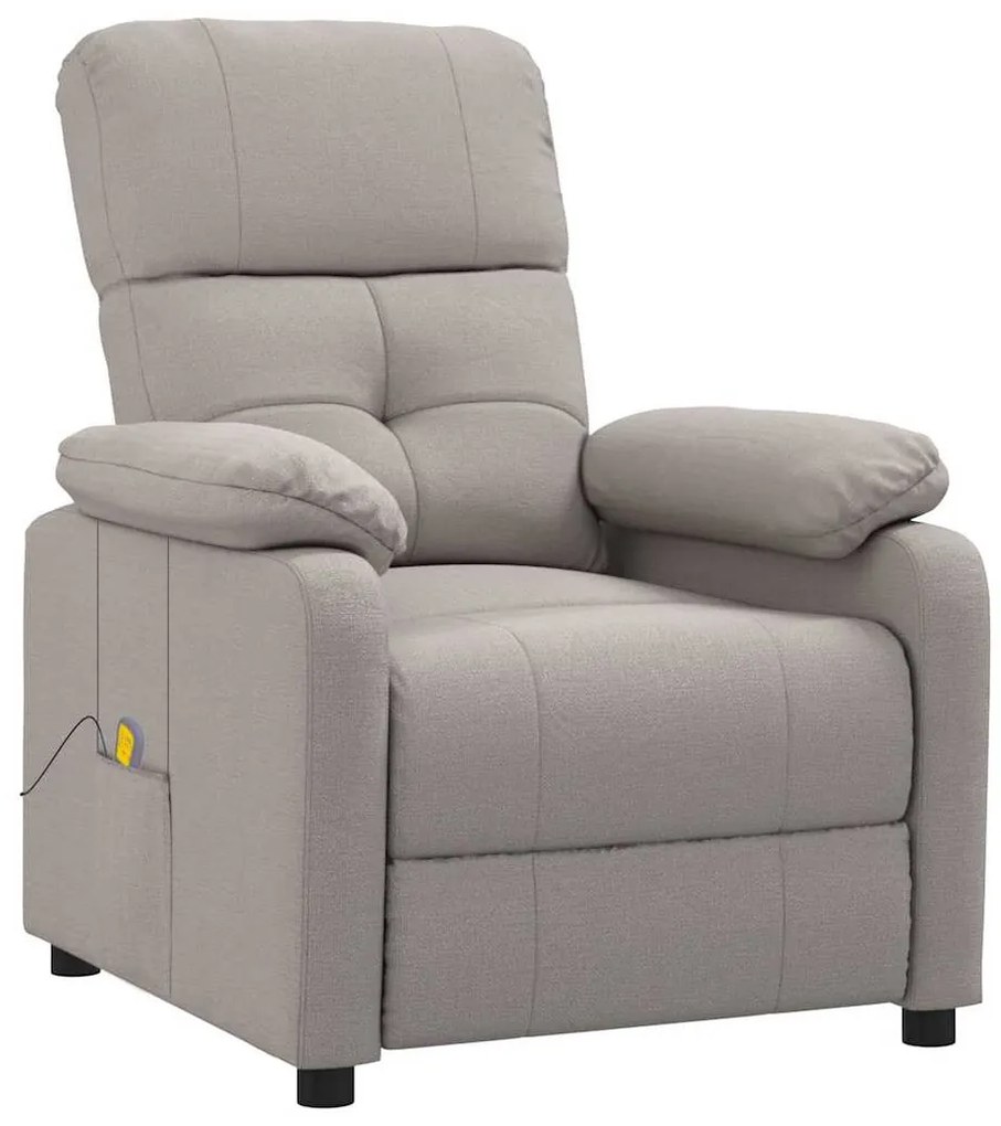 vidaXL Πολυθρόνα Μασάζ Taupe Υφασμάτινη