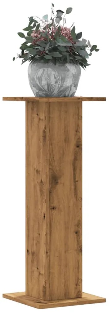 Βάσεις Φυτών 2 τεμ. Αρτισιανή Δρυς 30x30x80 εκ. Επεξ. Ξύλο