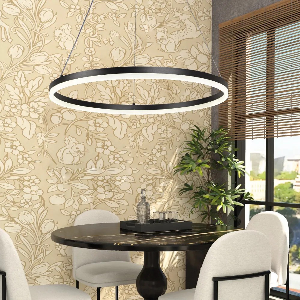 Κρεμαστό φωτιστικό LED 45W 3CCT (by switch on base) 6095-C-Black - 6095-C-Black