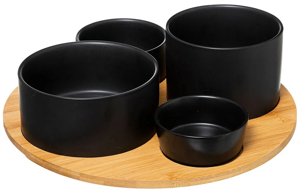 Ορντεβιέρα Σερβιρίσματος 4 Θέσεων (Φ33.5x10) S-D Black Bamboo 176917