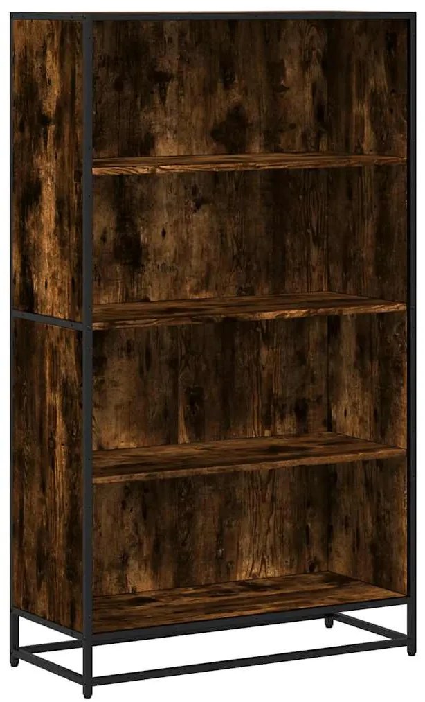Βιβλιοθήκη καπνιστή βελανιδιά 80,5x35x139 cm Ξύλινη κατασκευή - Καφέ