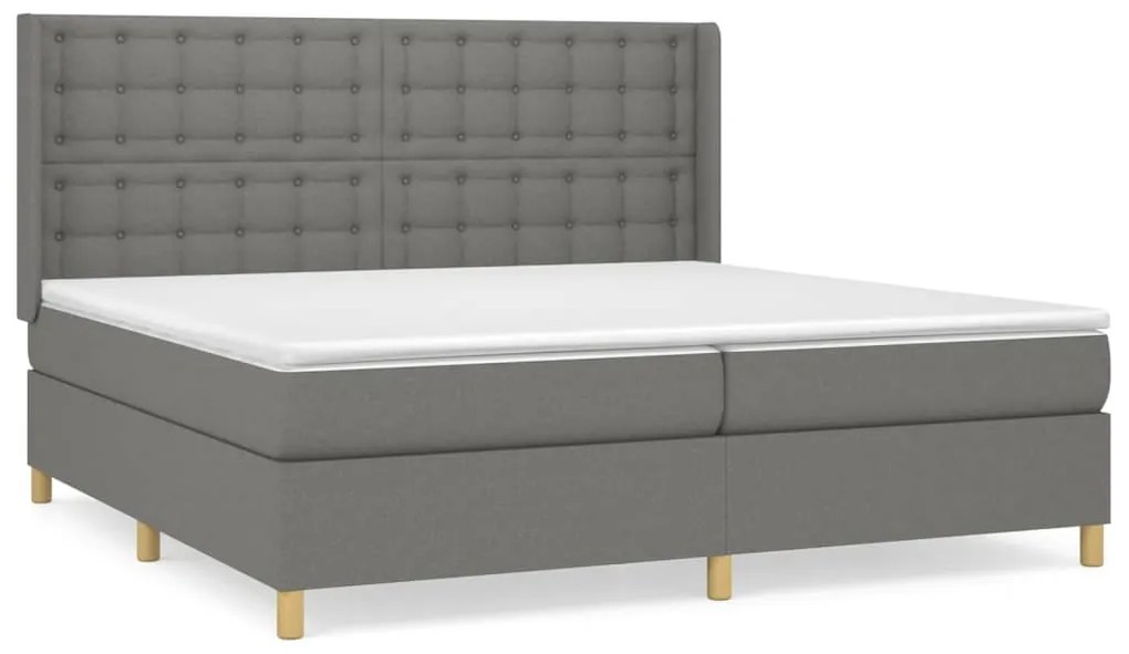 ΚΡΕΒΑΤΙ BOXSPRING ΜΕ ΣΤΡΩΜΑ ΣΚΟΥΡΟ ΓΚΡΙ 200X200 ΕΚ. ΥΦΑΣΜΑΤΙΝΟ 3132338