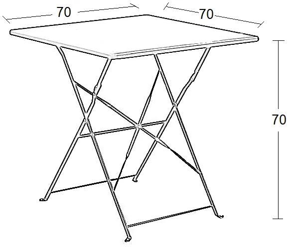 ALMA 70Χ70Χ70ΕΚ. ΑΝΘΡΑΚΙ ΤΡΑΠΕΖΙ ΜΕΤΑΛΛΙΚΟ ΠΤΥΣ/ΝΟ