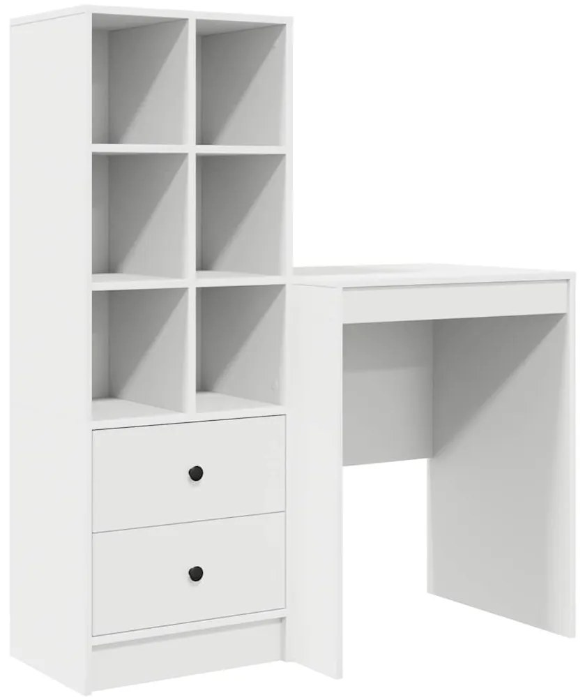 vidaXL Γραφείο με αποθηκευτικό χώρο 2 pcs Λευκό 100 x 40 x 76 εκ.