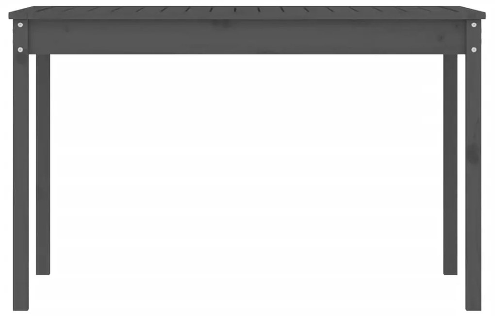 vidaXL Τραπέζι Κήπου Γκρι 121x82,5x76 εκ. από Μασίφ Ξύλο Πεύκου