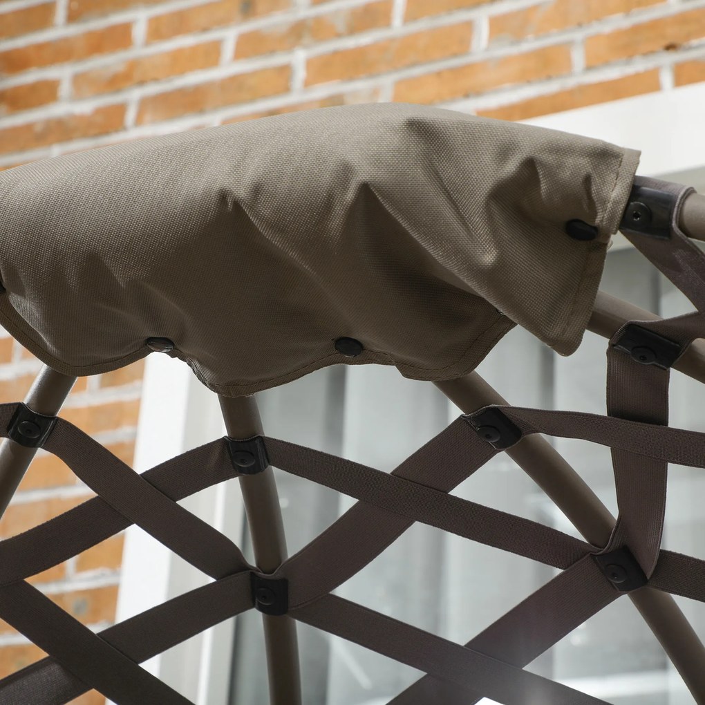 Σετ καρέκλες κήπου Outsunny, 2 τεμ., σκαμπό/βοηθητικό τραπέζι, μεγάλο μαξιλάρι καθίσματος, ατσάλινο πλαίσιο, χρώμα: άμμος, 118 x 75 x 142 εκ.