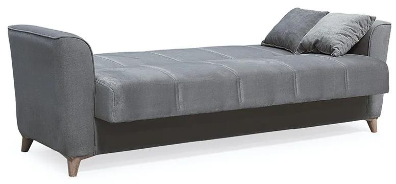 Kαναπές κρεβάτι Asma pakoworld 3θέσιος βελουτέ γκρι-ποντικί 217x76x85εκ - Βελούδο - 213-000020