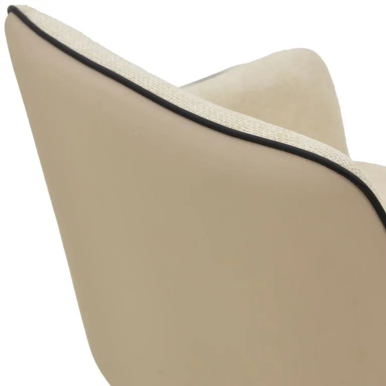 Καρέκλα - Πολυθρόνα Debra Περιστρεφόμενη Μπέζ Ύφασμα- PU με Μαύρο Μεταλλικό Πόδι 60x64x83εκ. 60x64x83 εκ.