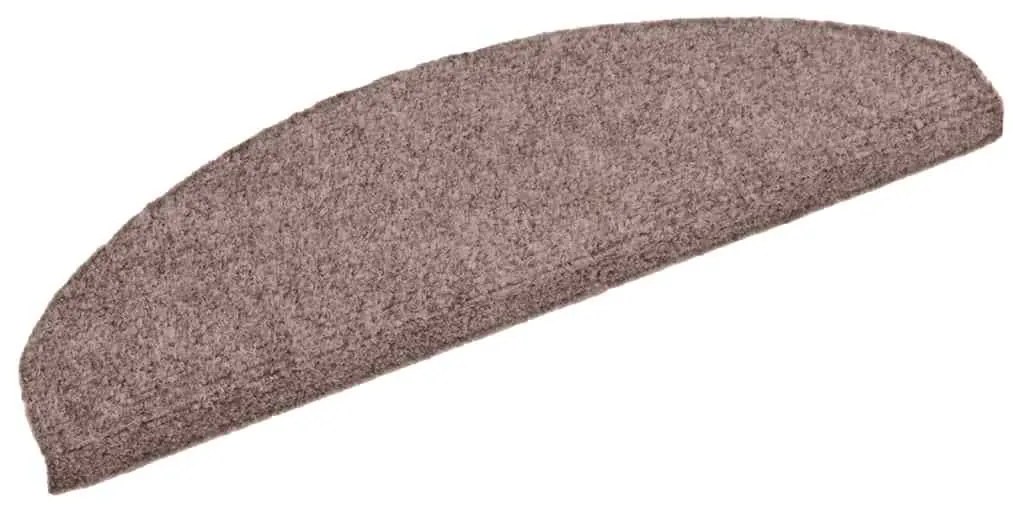 vidaXL Πατάκια Σκαλιών Αυτοκόλλητα 15 τεμ. 65x21x4 εκ. Κρεμ Ημίστρογγυλά Μεγάλα