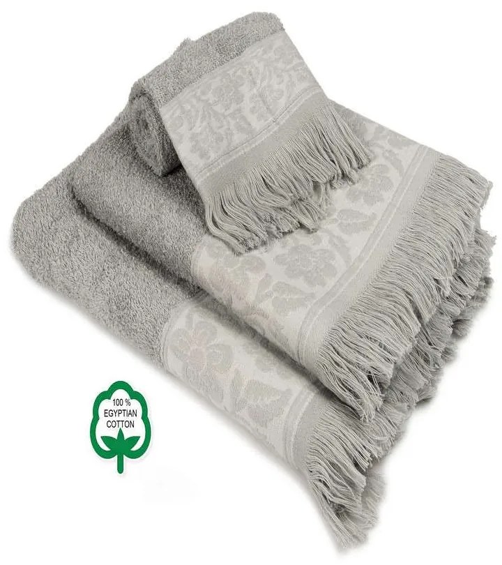 Πετσέτες Σετ 3Τμχ Νέμεσις 11 Dark Grey DimCol Σετ Πετσέτες 70x140cm 100% Cotton