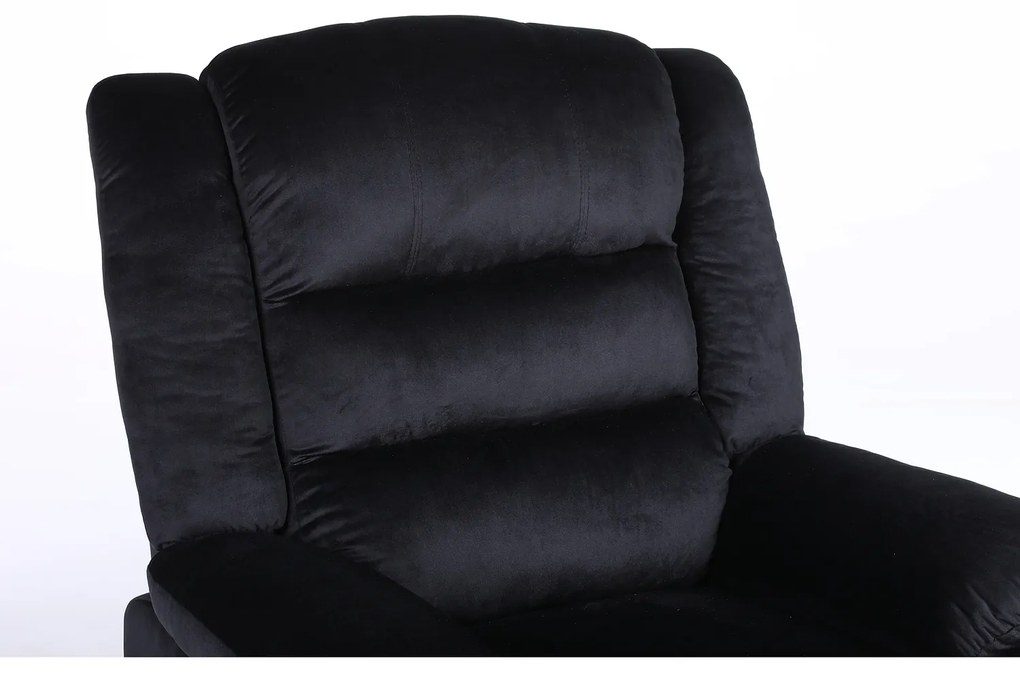 Πολυθρόνα Ανακλινόμενη ArteLibre CARINAE Μαύρο Βελούδο 93x90x100cm