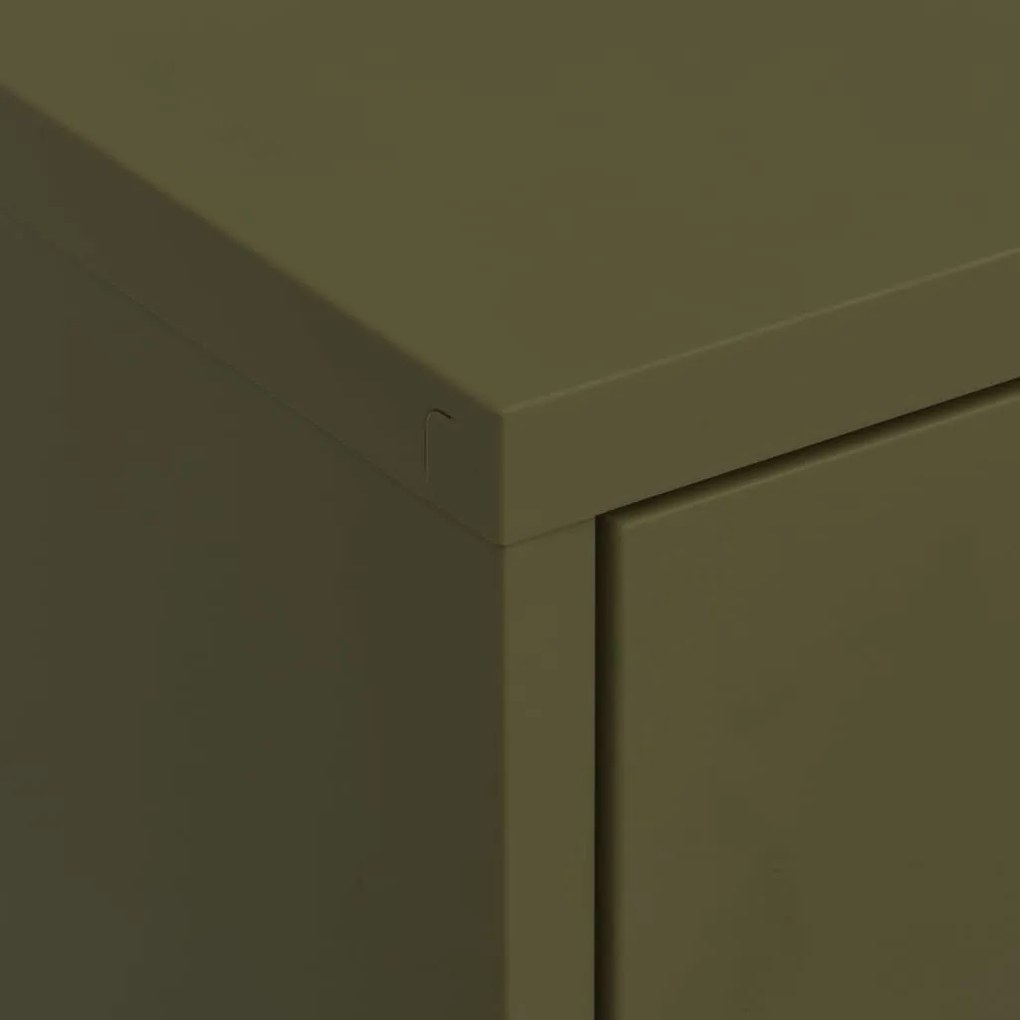 vidaXL Ντουλάπι Αποθήκευσης Πράσινο Λαδί 80x35x101,5 εκ. από Ατσάλι