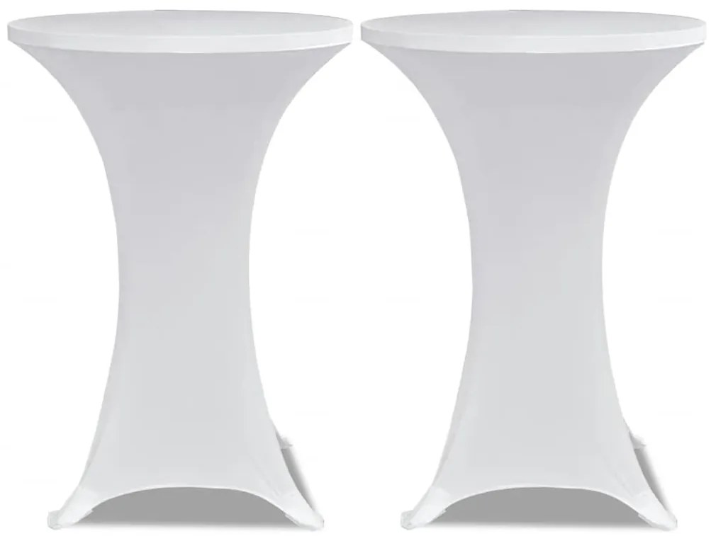 vidaXL Καλύμματα Τραπεζιού Ελαστικά 4 τεμ. Λευκά Ø 60 εκ.