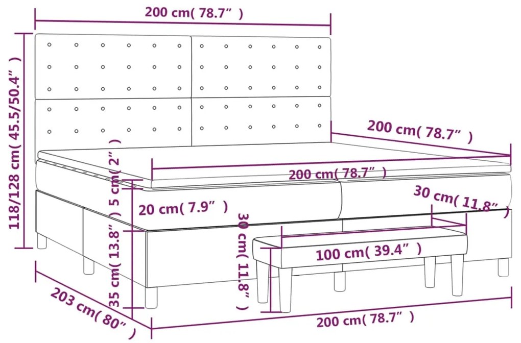 ΚΡΕΒΑΤΙ BOXSPRING ΜΕ ΣΤΡΩΜΑ ΜΑΥΡΟ 200X200 ΕΚ. ΥΦΑΣΜΑΤΙΝΟ 3137503