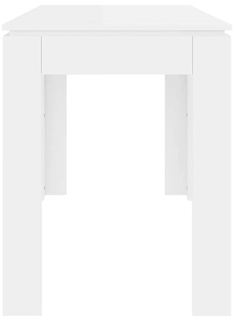 vidaXL Τραπεζαρία Γυαλιστερό Λευκό 120 x 60 x 76 εκ. από Επεξ. Ξύλο