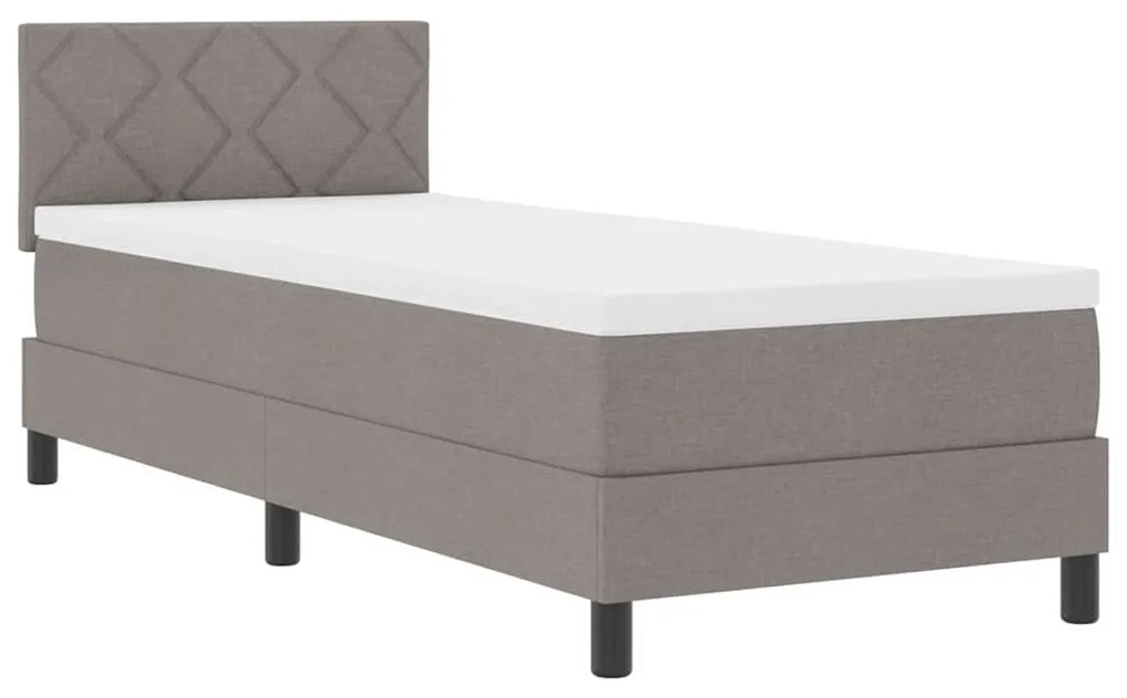 vidaXL Κρεβάτι box spring με στρώμα με στρώμα Taupe 80 x 200 cm ύφασμα