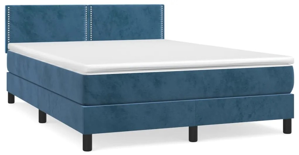 ΚΡΕΒΑΤΙ BOXSPRING ΜΕ ΣΤΡΩΜΑ ΣΚΟΥΡΟ ΜΠΛΕ 140X190 ΕΚ. ΒΕΛΟΥΔΙΝΟ 3141243