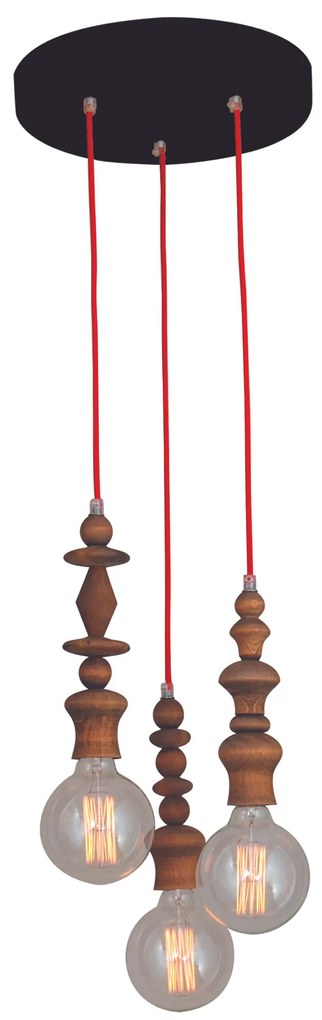 Φωτιστικό Οροφής  HL-042R-3P MELODY AGED WOOD PENDANT - 51W - 100W - 77-2739