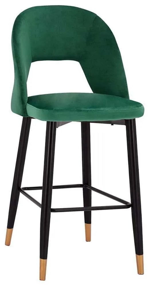 Σκαμπό Μπαρ Harper HM8526.03 50x51x111Ycm Forest Green Σετ 2τμχ Βελούδο, Μέταλλο