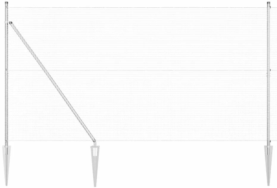 vidaXL Φράχτης με Στήλες. Ασημί 1.5 x 50 m Ατσάλι