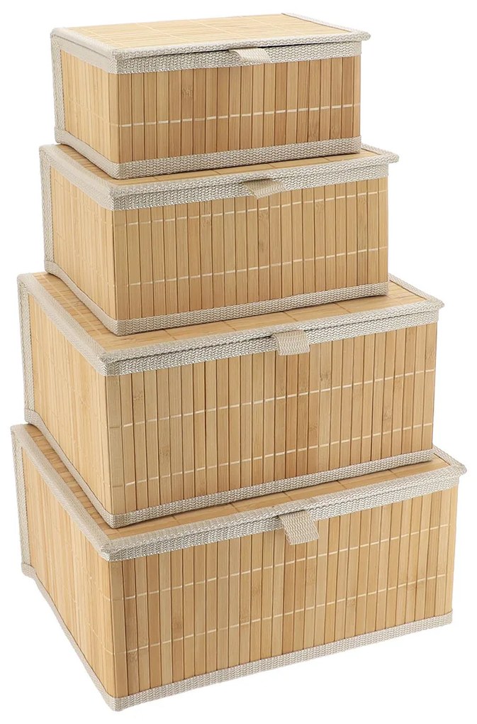 Κουτιά Αποθήκευσης (Σετ 4τμχ) T-D 84194195 Beige