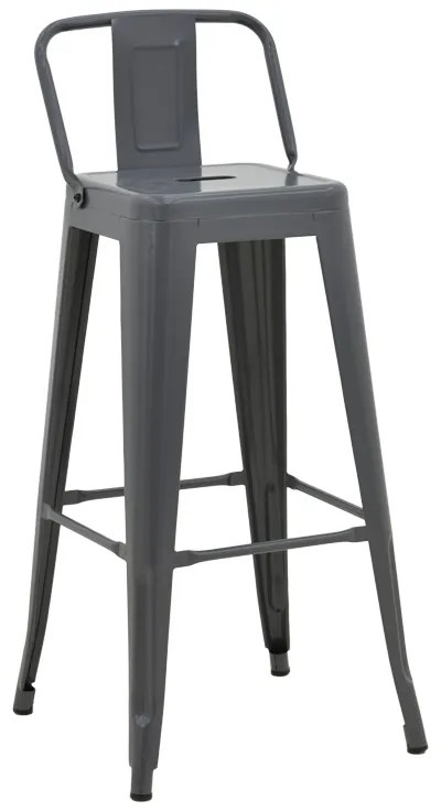 Σκαμπό μπαρ με πλάτη Utopia pakoworld μέταλλο σε ανθρακί απόχρωση 42x42x97εκ