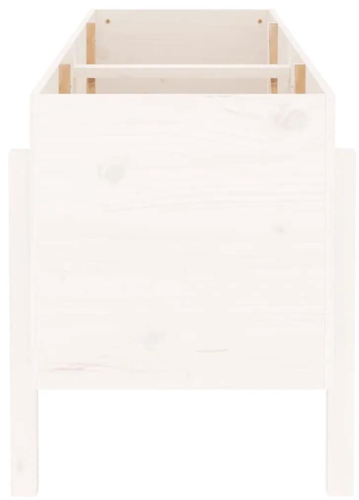 Ζαρντινιέρα Υπερυψωμένη 160 x 50 x 57 εκ. από Μασίφ Ξύλο Πεύκου - Λευκό
