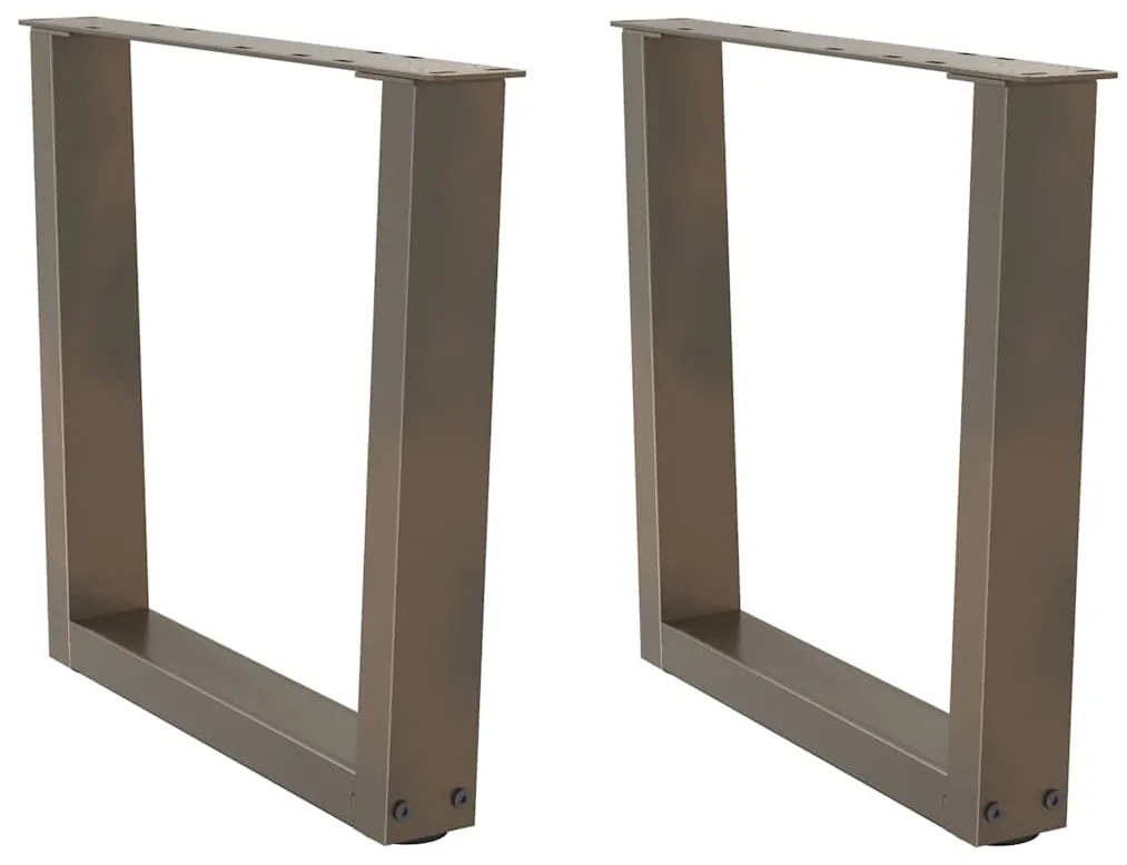 Πόδια Τραπεζιού Σαλονιού 2 τεμ. Σχήμα V από Φυσικό Ατσάλι 60x(42-43,3) εκ. Ατσάλι