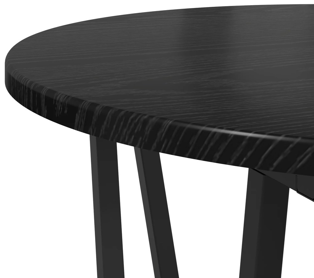 vidaXL σετ τραπεζιών  των 2 - Μαύρη Βελανιδιά MDF και Μέταλλο