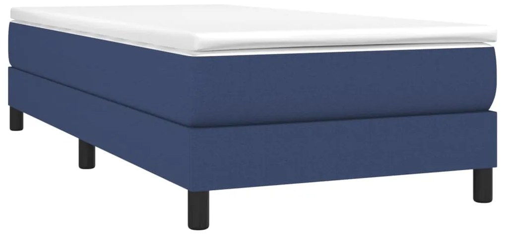 vidaXL Κρεβάτι Boxspring με Στρώμα Μπλε 100 x 200 εκ. Υφασμάτινο