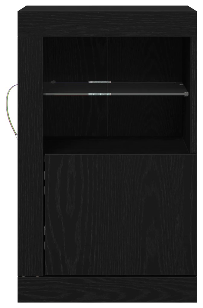 vidaXL Σαλονάκι με LED Φώτα Μαύρη Δρυς 41x37x67 εκ.